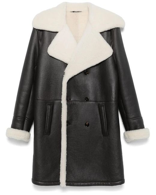 Dolce & Gabbana Black Leather Coat for men