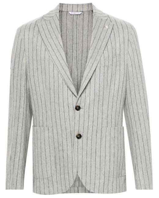 メンズ Manuel Ritz ストライプ シングルジャケット Gray