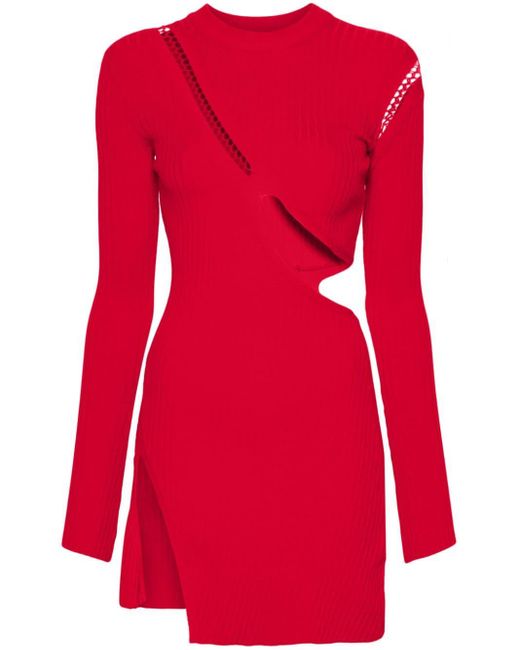 The Attico Red Minikleid mit Cut-Out