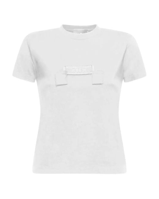 John Richmond White Embroidered Cotton T-Shirt