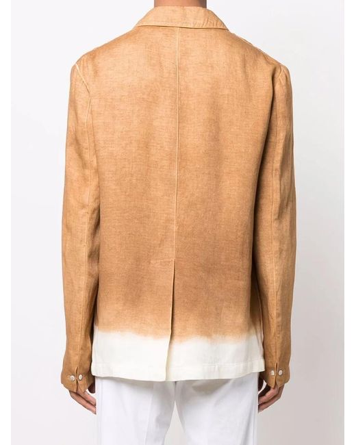 Federico Curradi Brown Notched-Lapels Single-Breasted Blazer for men