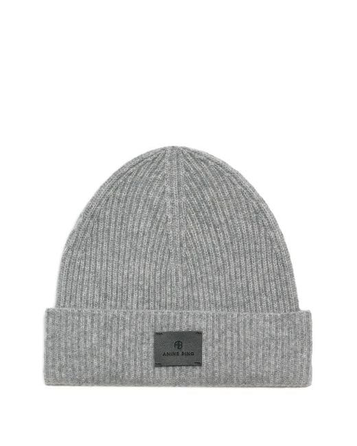 Gorro Carley con parche del logo Anine Bing de color Gray