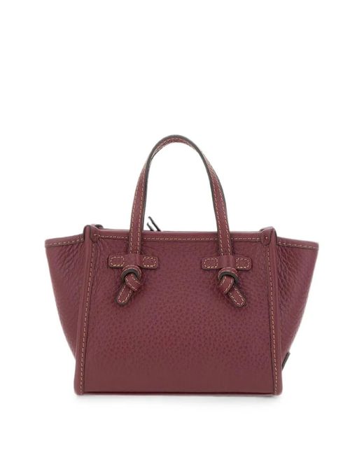 Gianni Chiarini Purple Small Miss Marcella Leather Tote Bag
