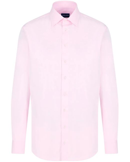 Giorgio Armani Pink Cotton Shirt for men