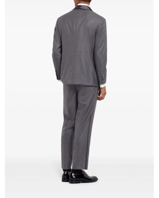 Brunello Cucinelli Gray Single-Breasted Wool Suit for men