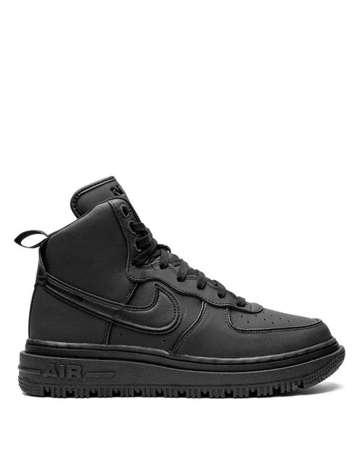 Nike Leather Air Force 1 Boots in Black for Men Lyst
