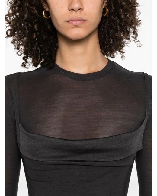 Nanushka Black Cowl-Neck Side-Split Maxi Dress