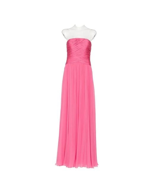 Zuhair Murad Pink Strapless Silk-Chiffon Gown