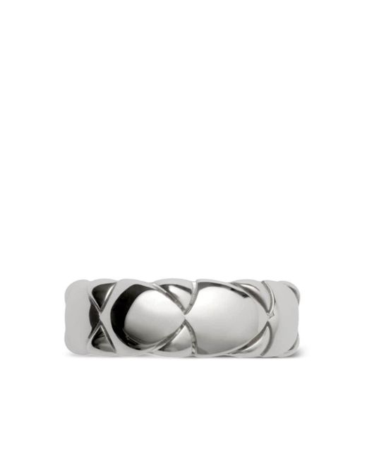 Burberry White Shield Segment Sterling Silver Ring