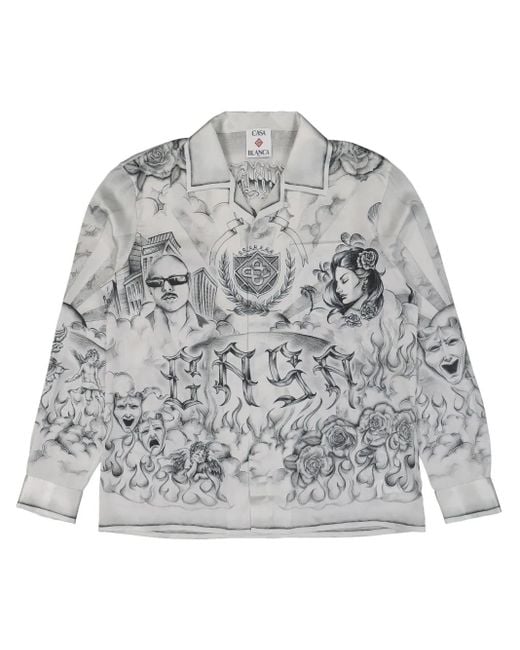 メンズ Casablanca グラフィック シャツ Gray