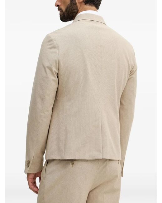 Lindbergh Natural Double-Breasted Pleated Suit for men