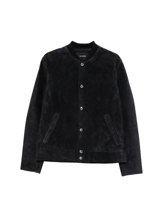 Yves Salomon Black Nightfall Calf Wool Polyamide Jacket for men
