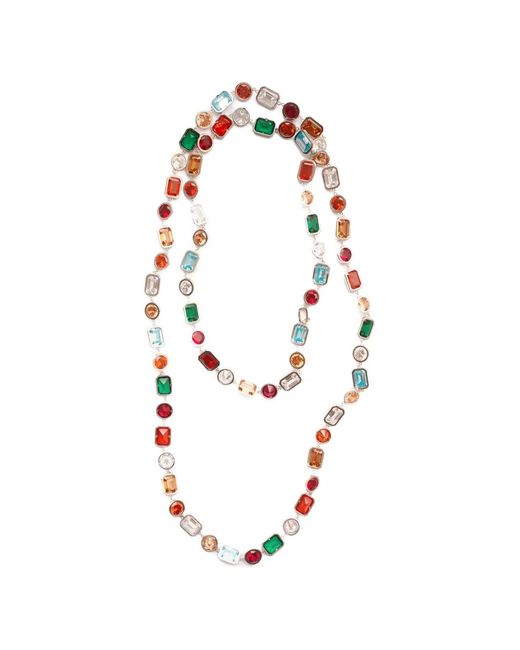 Izabel Display White Mega Cubic-Zirconia-Embellished Long Necklace