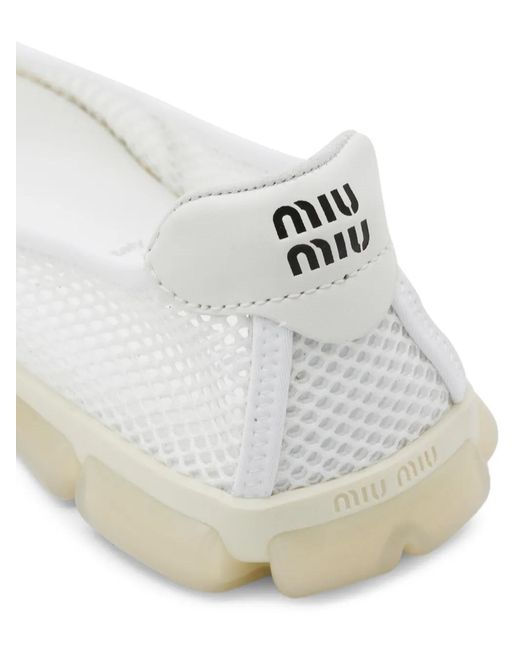 Miu Miu White Mesh Ballet Flats