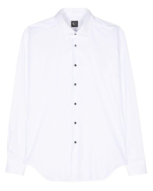 Xacus White Cutaway-collar Poplin Shirt for men