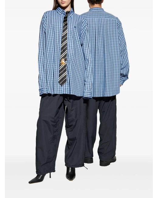 Vetements Blue Mesh-Panel Trousers