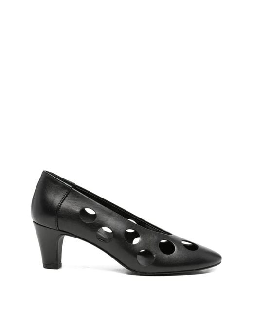 Paloma Wool Black Uma Dot Cut-Out Leather Pumps