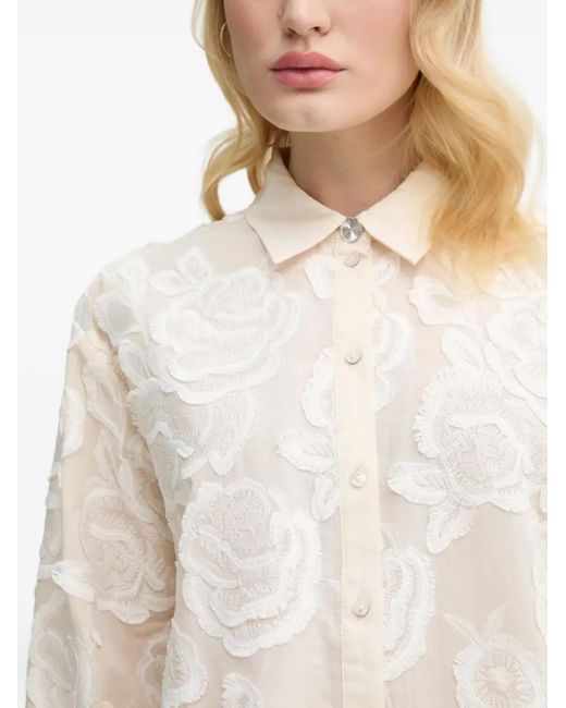 Bruuns Bazaar White Floral-Embroidered Shirt