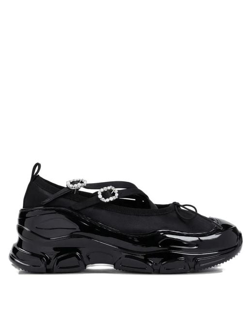 Simone Rocha Black Crystal-Embellished Ballet Flats