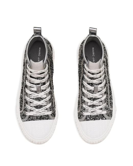Sneakers Alte Con Paillettes di Marc Jacobs in Metallic