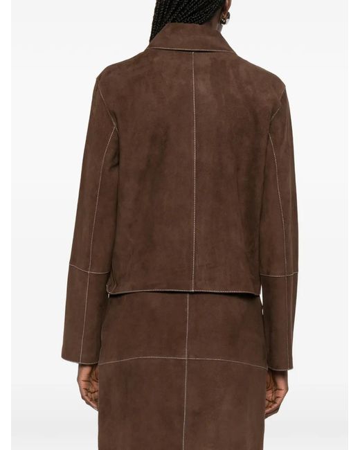 P.A.R.O.S.H. Brown P. A.R. O.S. H. "Minuetto" Suede Jacket