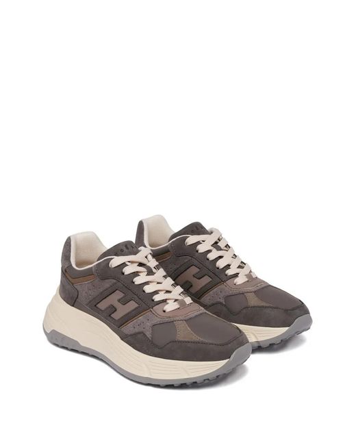 Hogan Brown Hi-Fi Sneakers