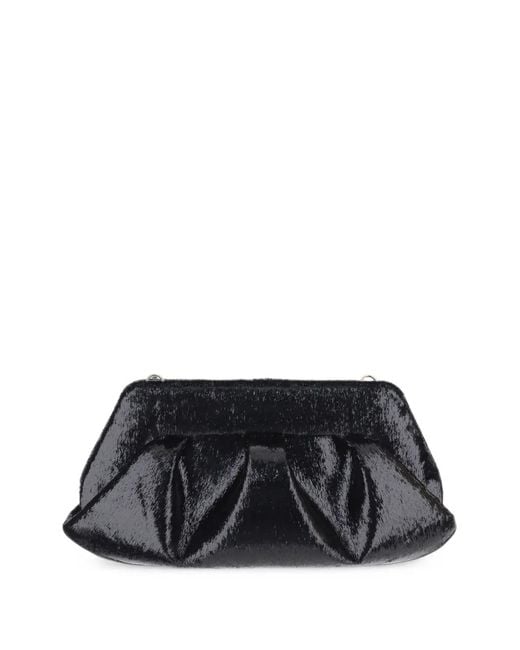 THEMOIRÈ Black Bios Pleated Clutch Bag