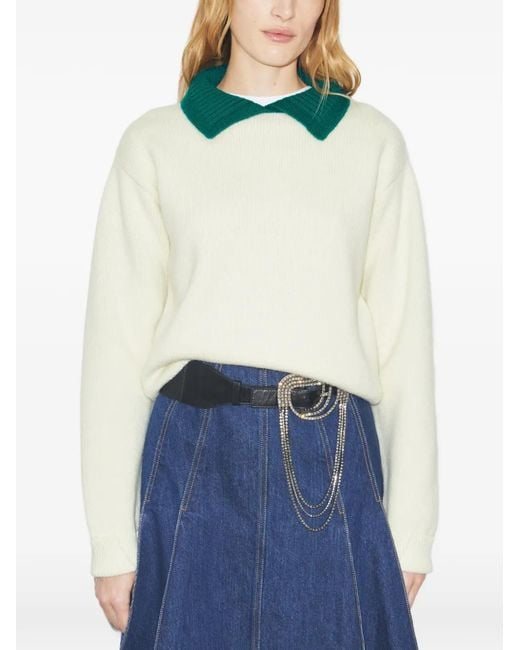 Pull À Col Pointu Tory Burch en coloris Green