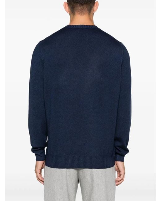 Fay Blue Logo-Embroidered Sweater for men