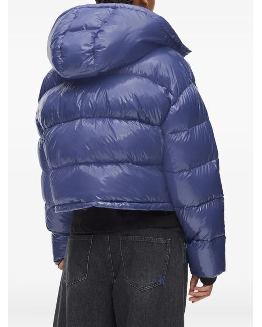 Karl Lagerfeld Blue Logo-Print Puffer Jacket