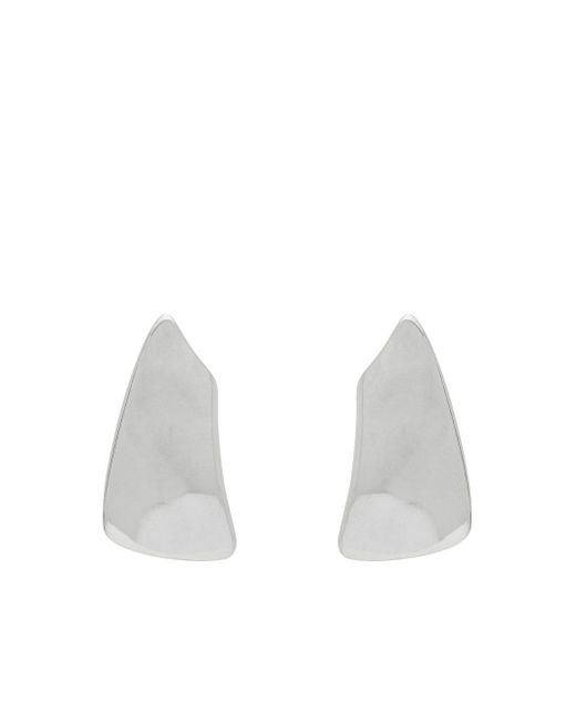 Saint Laurent White Comet Triangle Earrings