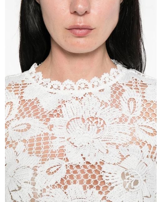 Self-Portrait White Lace Top
