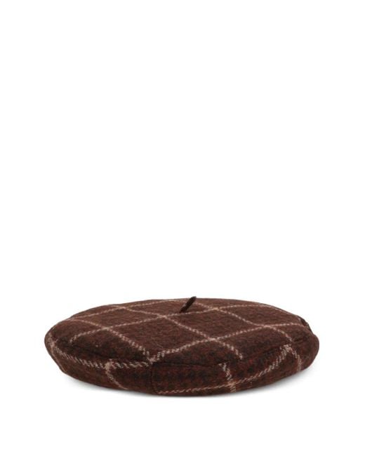 Vivienne Westwood Brown Checked-Pattern Beret