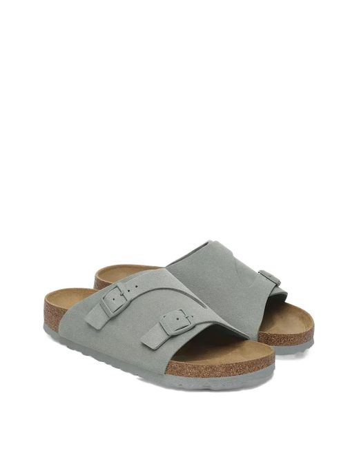 Birkenstock Gray Zürich Double-Buckle Slide Sandals