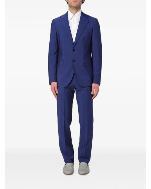 Colamarino Blue Single-Breasted Suit for men