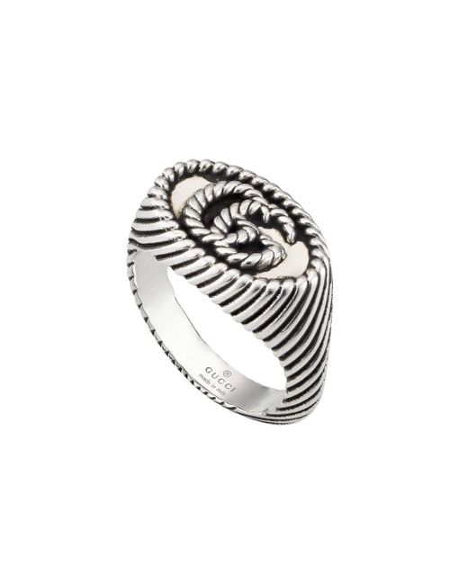 Gucci Metallic GG Marmont Sterling-silver Ring for men