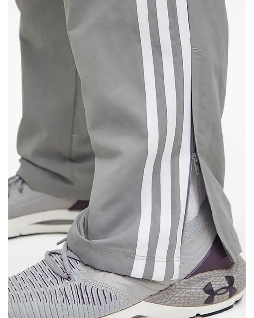 Adidas Gray Three-Stripes Track Pants