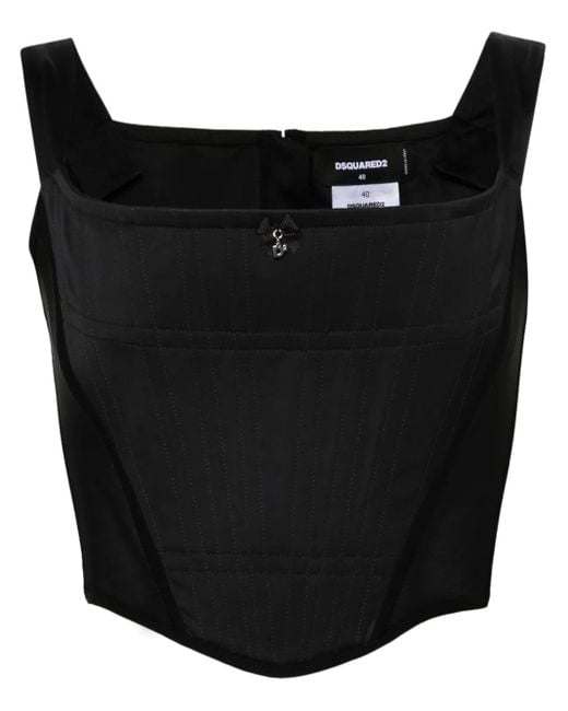 Haut Corset À Empiècements En Mesh DSquared² en coloris Black