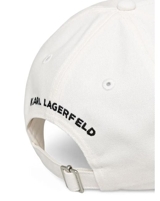 Karl Lagerfeld White Logo-Patch Baseball Cap