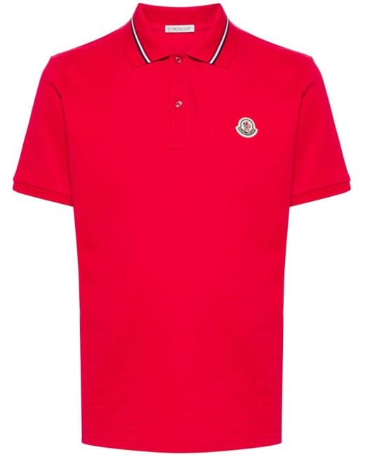 Moncler Poloshirt mit Logo-Patch in Red für Herren
