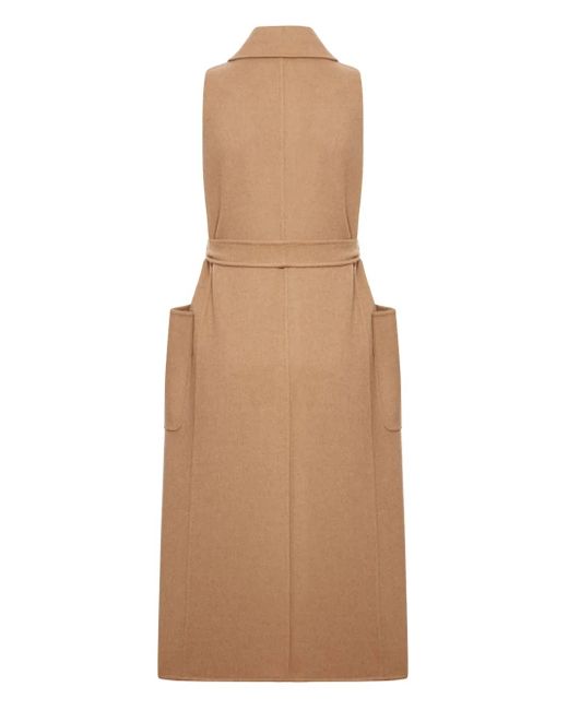 Max Mara Natural Belted Patch-Pocket Coat