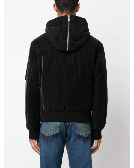 Versace Black Hooded Nylon Jacket With Decorative Zips for men