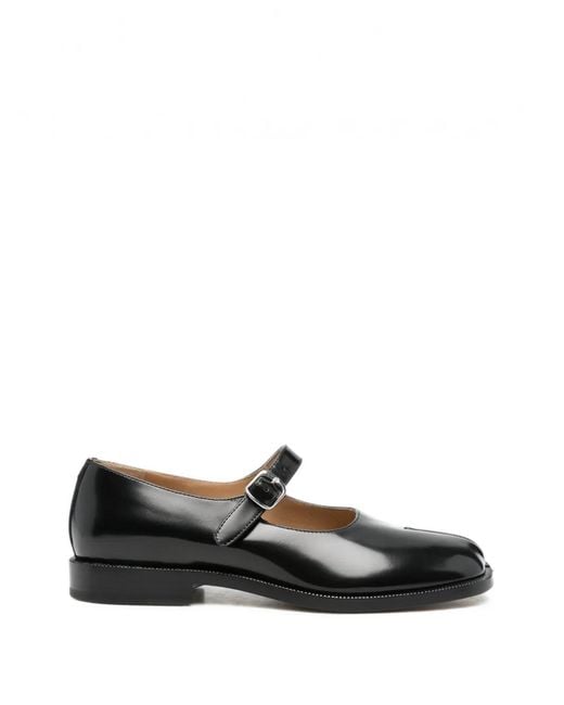 Maison Margiela Black Tabi Mary-Janes Buckle-Fastening Flat Pumps