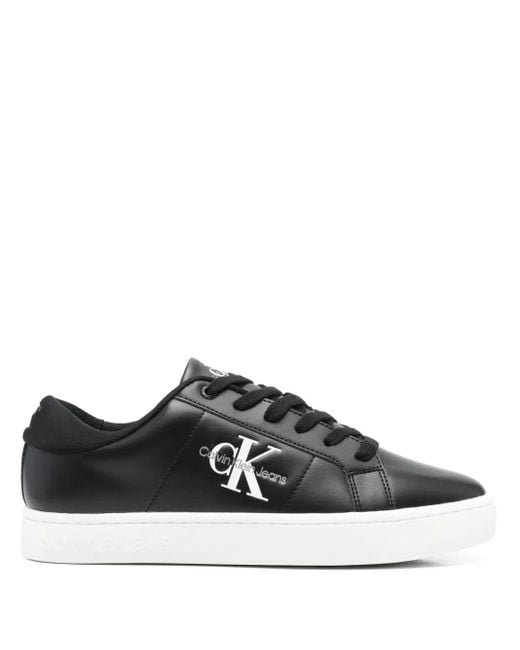 Calvin Klein Black Logo-Debossed Sneakers for men
