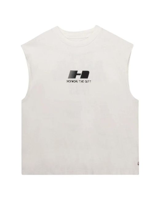 Honor The Gift White Frequency Graphic-Print Tank Top for men