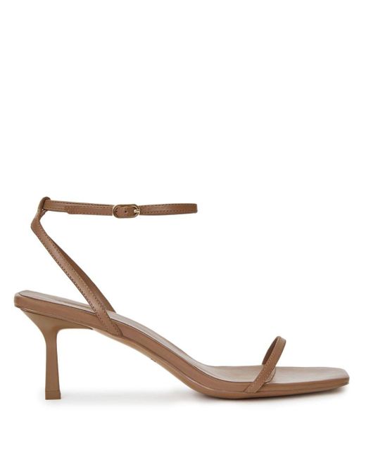 12 STOREEZ Brown Leather Square-toe Sandals