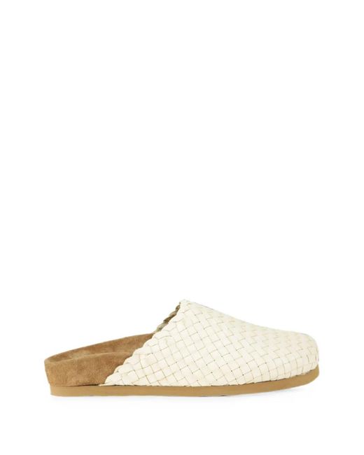 Dragon Diffusion White Woven Leather Mules