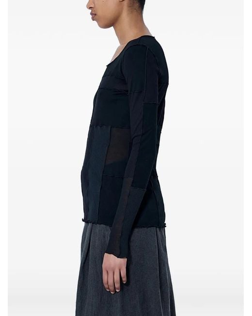 Limi Feu Blue Patchwork Long-Sleeve T-Shirt