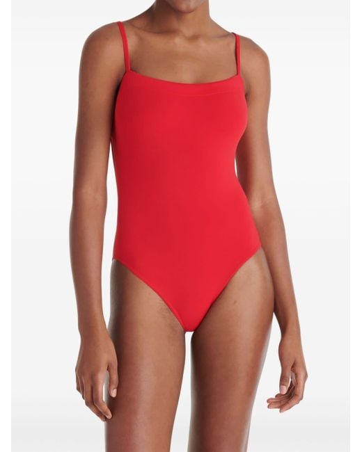 Eres Red Square-neck Swimsuit