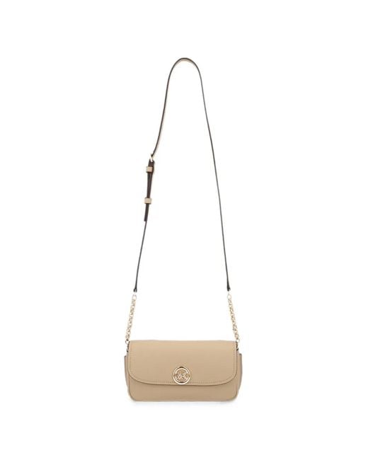 MICHAEL Michael Kors White Small Nolita Logo-Plaque Leather Crossbody Bag